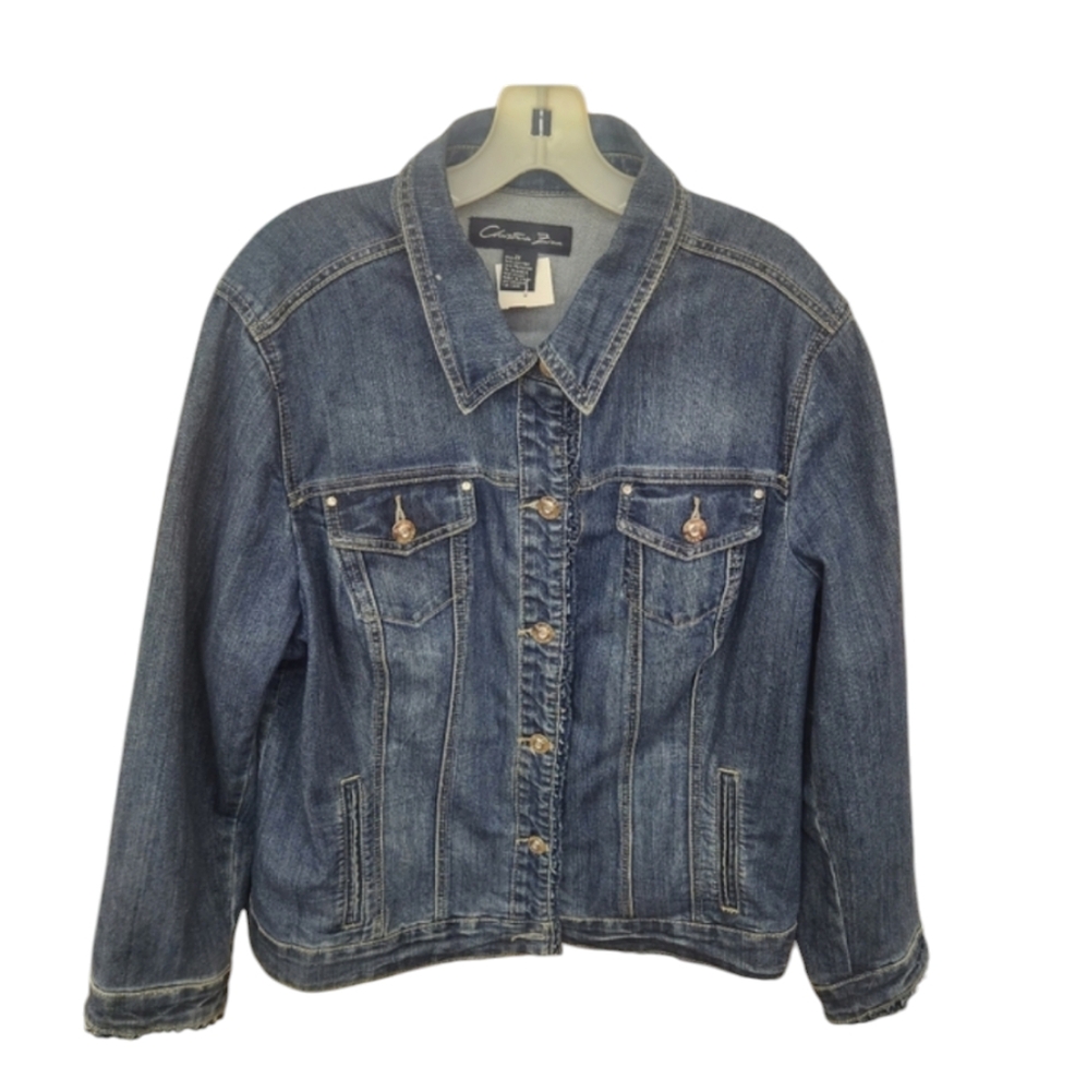 RARE Vintage Denim Ruffle Hem Jacket